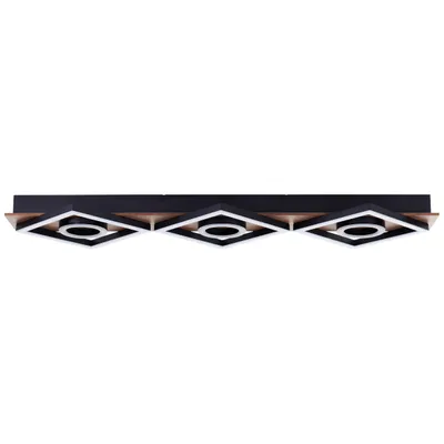 Produktbild von BRILLIANT schwarze LED Deckenleuchte MAUREEN | 88x28cm | 36W 3900 lm 3000K | 3-Stufen-Dimmer über Wandschalter | Metall/Holz