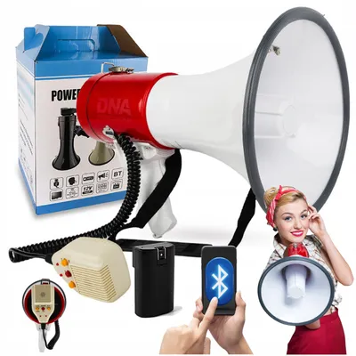 DNA MEGA2 Megafon, 50 W, Sirene, Aufnahme, Bluetooth, USB und microSD