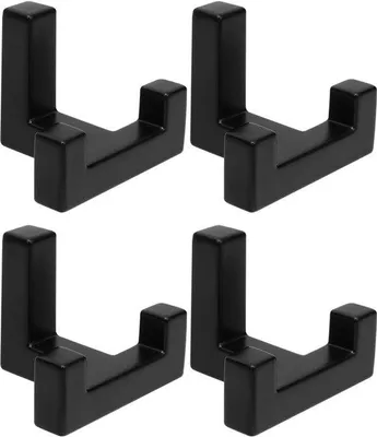 Produktbild von Unyqoos® Schwarze Wandhaken aus Zinklegierung – Garderobenhaken für Kleidung, Handtücher und Accessoires