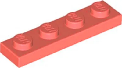 Obrázek produktu pro LEGO: 50 Stück Platte 1x4 in Korallenrot