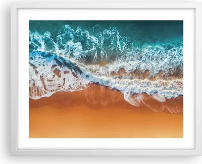 Produktbild von Gerahmtes Poster - Weißer Rahmen - Sand Wasser Strand - 50x40 cm - Wand Bild - Wanddeko - Wandbilder - Kunstposter - Wandposter - Bilderrahmen - Bilder - Kunstdruck - Wanddekoration - P2WAA50x40-5021