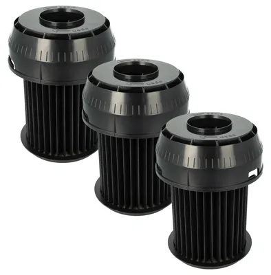 Produktbild von vhbw 3x Faltenfilter kompatibel mit Siemens VSX 6XTRM/03 X 6.0, 6XTRM/01 X 6.0, 6XTRM/02 X 6.0 Staubsauger - Patronenfilter Schwarz Abwaschbar