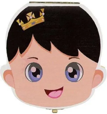 Immagine prodotto di Scatola in legno per i denti da latte - Scatola per la fata dei denti - Contenitore per la conservazione - Adatta a un bambino - Capelli neri