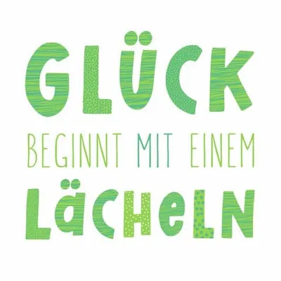 Produktbild von 20 Servietten Lächeln - Glück beginnt 33x33cm