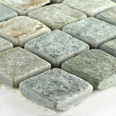 Produktbild von Naturstein Quarzit Mosaikfliesen Odessa Beige Grau 22x22mm