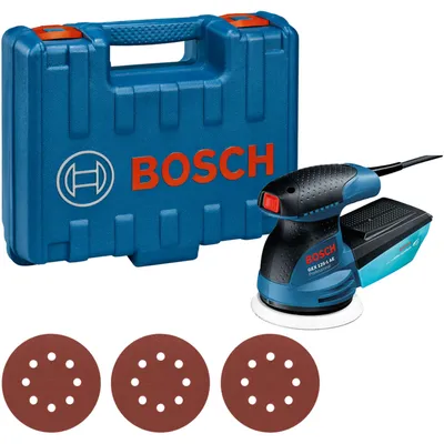 Obrázok produktu pre Bosch GEX 125-1 AE Professional, Kruhová brúska, Suchý zips, Čierna, Modrá, Červená, 7500 ot/min, 12000 ot/min, 15000 OPM