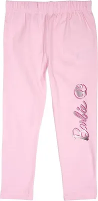Zdjęcie produktu dla Legginsy Barbie dla dziewczynek - modne spodnie dziecięce o świetnym designie 134/140 różowe
