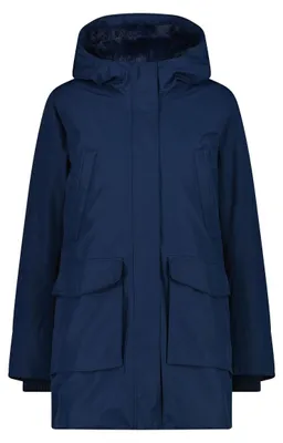 Image de CMP Damen Winterjacke, parka rembourrée, capuche fixe, couleur bleu, taille 46