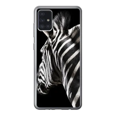 Produktbild von MuchoWow® Handyhülle Schutzhülle Hülle für Samsung Galaxy A52 5G Zebra - Tier - Schwarz - Porträt Silikon Softcase Handy Hülle - Umschlag