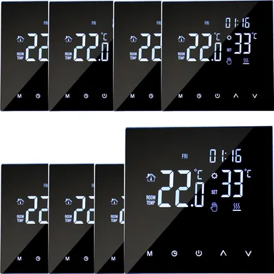 Obrázek produktu pro 8X Inteligentní termostat topení, digitální regulátor teploty, dotykový LCD displej, týdenní programovatelný termostat vodního podlahového vytápění a plynového kotle, ochrana proti zamrznutí pro domácnost, školu, kancelář, hotel