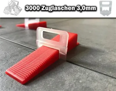 Produktbild von 3000 Zuglaschen 3,0mm - KACHEL GOTT® Fliesen Nivelliersystem