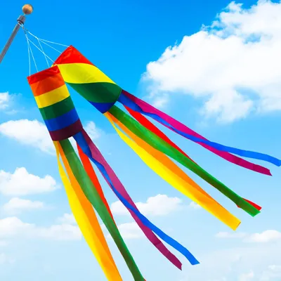 2er Set Regenbogen-Windsäcke 100 cm für Garten und Außen