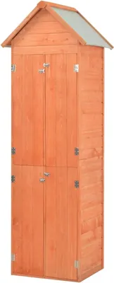 Produktbild von Holz-Gartenhaus – Werkzeugschuppen – Aufbewahrungsschrank – Gartenorganisation – Robust und wasserdicht – 71 x 60 x 213 cm – Holzfarbe