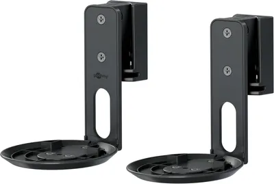 Image de Goobay 71025 Basic Support mural pour haut-parleurs Modern Era 1 Flex, noir - 2 pièces, compatible avec le Sonos Era 100, support pour haut-parleurs orientable et inclinable