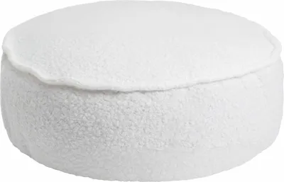 Image de Pouf rond pour enfant Pouf pour enfant Fauteuil pour enfant, Boucle, Blanc