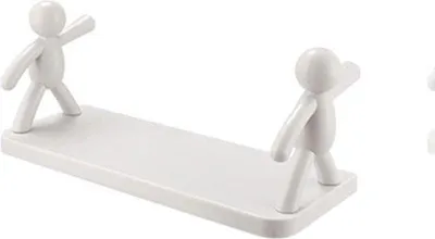 Image de Étagère de salle de bain, étagère de rangement, plastique blanc
