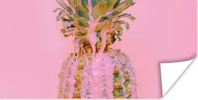 Produktbild von MuchoWow® Poster Farbe - Ananas - Rosa - Sommer 160x80 cm - Foto Poster
