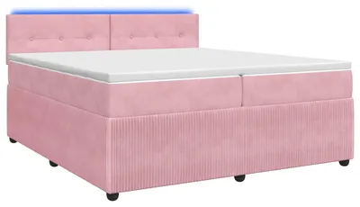Obrázok produktu pre vidaXL Box spring posteľ s matracom s čelom ružová 200 x 200 cm zamat