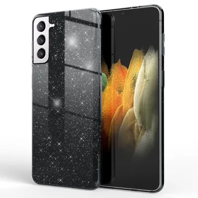 Zdjęcie produktu dla Etui na telefon komórkowy NALIA Glitter do Samsung Galaxy S21 Plus, tylna obudowa z diamentem w kolorze czarnym