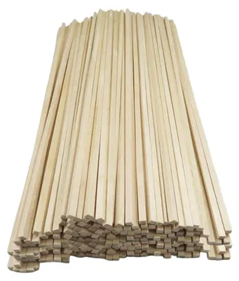 Productafbeelding van Onbehandelde houten latjes - 50 stuks penlatjes voor modelbouw en kunstnijverheid - 400x2x2 mm