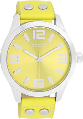 Produktbild von Oozoo Damen Lederarmband Uhr Timepieces gelb Analog Quarzuhr UOC1071A