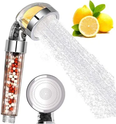 Produktbild von Duschkop mit Filter - Wasserbesparend - Filterduschkop mit Vitamin C - Antikalk - Verbesserte Wasserqualität