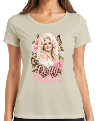 Produktbild von Dolly Parton Country Musik Sängerin Schmetterlinge Nashville Ikone Damen T-Shirt, Natur, M