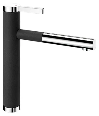 Produktbild von BLANCO LINEE-S, Standard, Schwarz, Chrom, Drehventile, Einzelbild, 3/8", Keramik