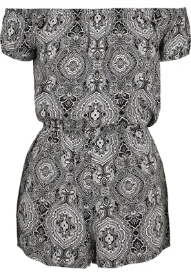 Zdjęcie produktu dla Dámský overal Urban Classics Ladies AOP Off Shoulder Short Jumpsuit bandana - 4XL
