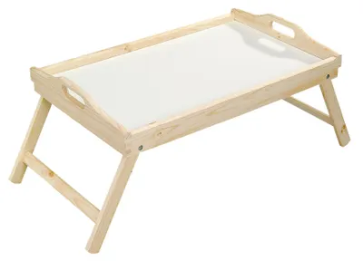 Produktbild von Tablett - Holz - natur - 50x30 cm - mit Beinen - erhohter Rand