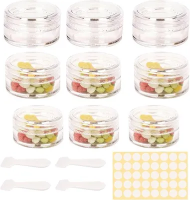Leere Kunststoffkosmetikbehälter, Proben mit Deckel für Make-up und Reisen - Mini transparente Behälter, Set mit 6 für