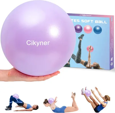 Produktbild von Gymnastikball Cikyner Gymnastikball, klein, 23–25 cm, weicher Pilates-Ball mit aufblasbarem Strohhalm für Pilates, Yoga, Ganzkörpertraining, Verbesser