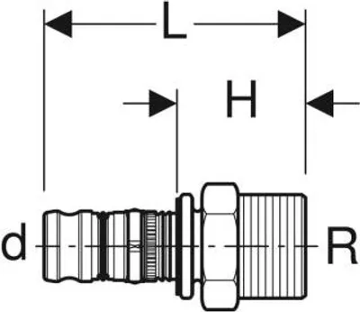 Produktbild von Geberit 627539005 Mepla Übergang mit AG PVDF