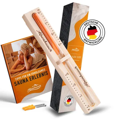 Produktbild von Saunauhr Sanduhr Saunazeitmesser - 15 Minuten - 100 % Naturholz - 360° drehbar