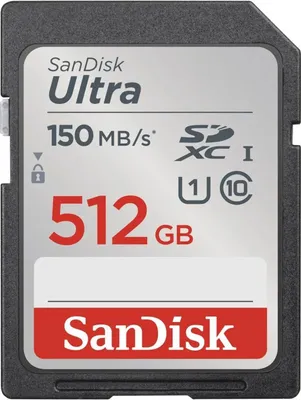 Produktbild von Ultra 512 GB SDXC (schwarz, UHS-I U1, Class 10)