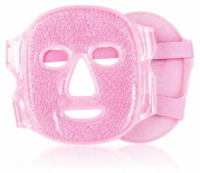 Produktbild von HAF Gesichtsmaske 2in1 Rosa | Kühlmaske gegen geschwollene und müde Augen | Eismaske gegen Kopfschmerzen und Migräne | Heiß als auch Kalt anwendbar