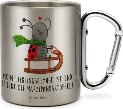 Produktbild von Mr. & Mrs. Panda Becher Aus Edelstahl Smörle Rodeln - Transparent - Geschenk, Isolierbecher, Winter, Teetasse, Schlittenfahren, thermotasse, Karabiner, Thermobecher