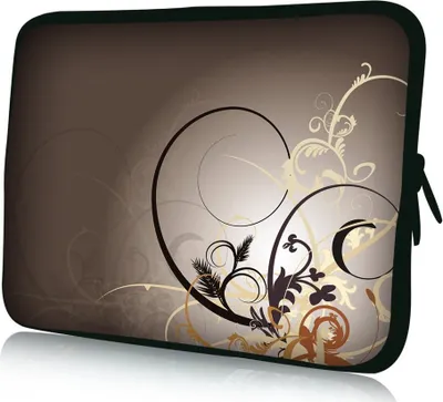 Produktbild von Laptoptasche Schutzhülle Sleeve wasserwabweisendes Neopren für Notebooks/Tablets/ Laptops bis 10,2 Zoll- Design Ranke braun