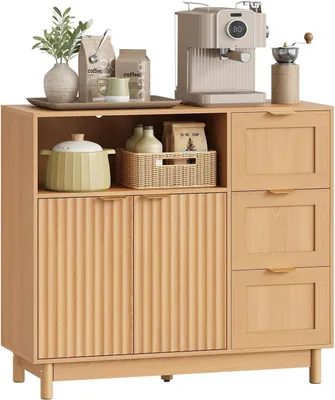Produktbild von WOLTU Sideboard, Küchenschrank, aus Holzwerkstoff, 90x80x35 cm, Holzoptik