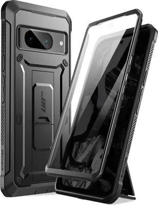 Produktbild von Supcase, Google Pixel 8a stoßfeste Rundumhülle mit Ständer, Schwarz