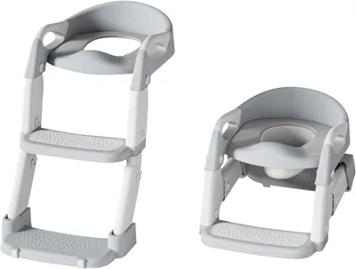 Produktbild von Kinder-Toilettensitz 2-in-1, grau, rutschfest, für Kinder