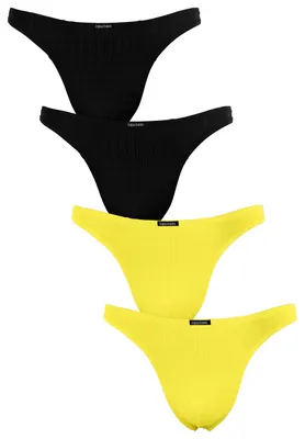 Produktbild von Fabio Farini - 4 Stück Herren Unterhosen - Männer Tangas aus atmungsaktiver Mikrofaser im sportlichen Look mit Karo-Muster