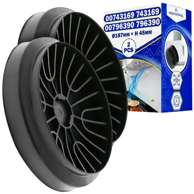 2 Aktivkohlefilter für Dunstabzugshaube Ø187x45 mm