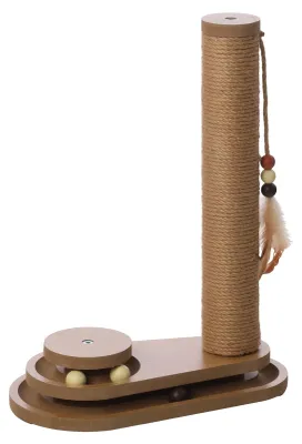 Image de Jeu a griffer avec circuit a balle brun pour chat