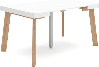 Produktbild von Ausziehbarertisch, 140x90x73cm, Für 6 Gäste, Hölzerne Beine, Weiß