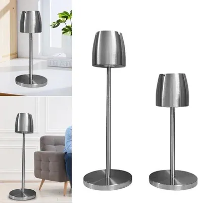 Produktbild von Famanu Standascher mit Deckel - Edelstahl, höhenverstellbar, für Innen und Außen