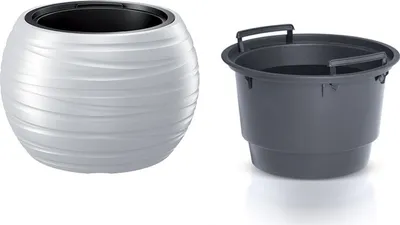 Image de Květináč MAZE kulatý s vkladem 39,6 cm - barva: bílá