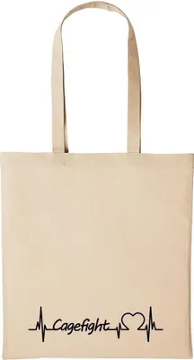 Produktbild von Huuraa Baumwollbeutel Cagefight Geschenk Einkaufstasche Natural 10 Liter Baumwolle Cagefight Accessoire
