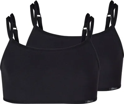 Produktbild von SKINY Mädchen Bustier, 2er Pack - Crop Top, Baumwolle Stretch Schwarz 152