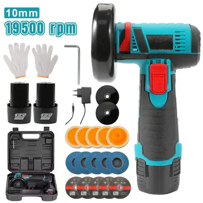 Produktbild von Mini-Winkelschleifer - 12 V kabellos - 19.500 U/min - Bürstenloser Motor - Schleifscheibe - Für Heimwerker - 2 Akkus